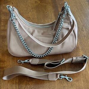 Quince Tan Crossbody Bag with Chain Detail